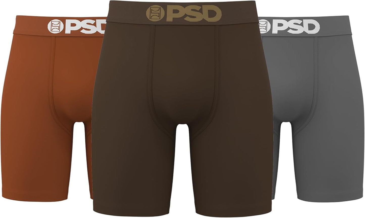 PSD Men's Basic Solid Boxer Briefs - 7 Inch Inseam Comfort