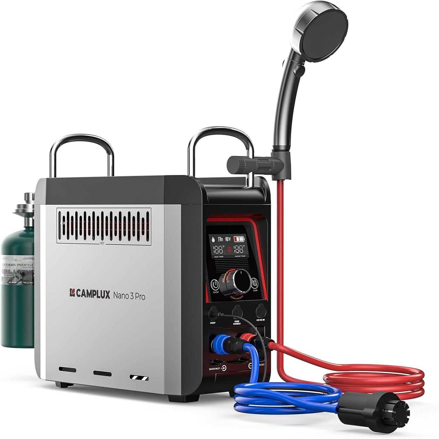 Portable On-Demand Camp Shower, Easy Outdoor Hot Water