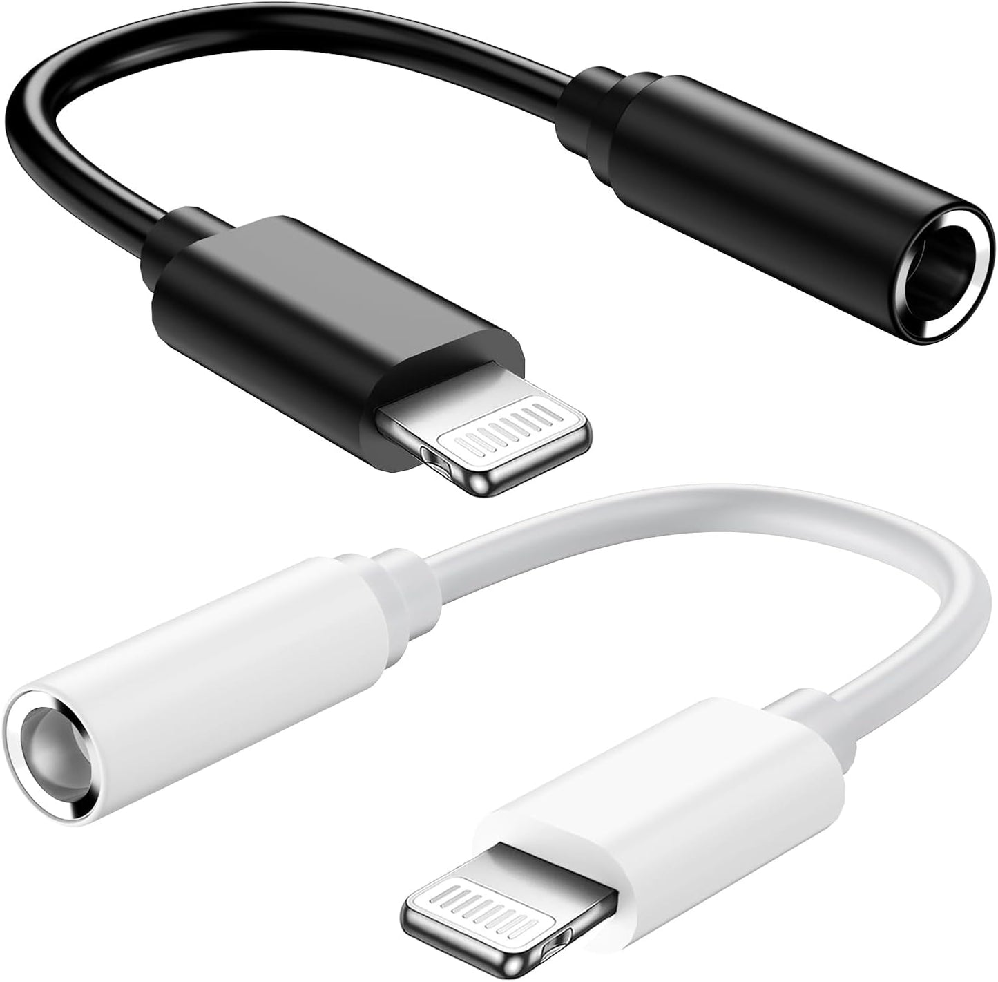 DEXATEK 2 Pack Apple MFi Certified Headphone Jack Adapters - Multi-device Compatibility!