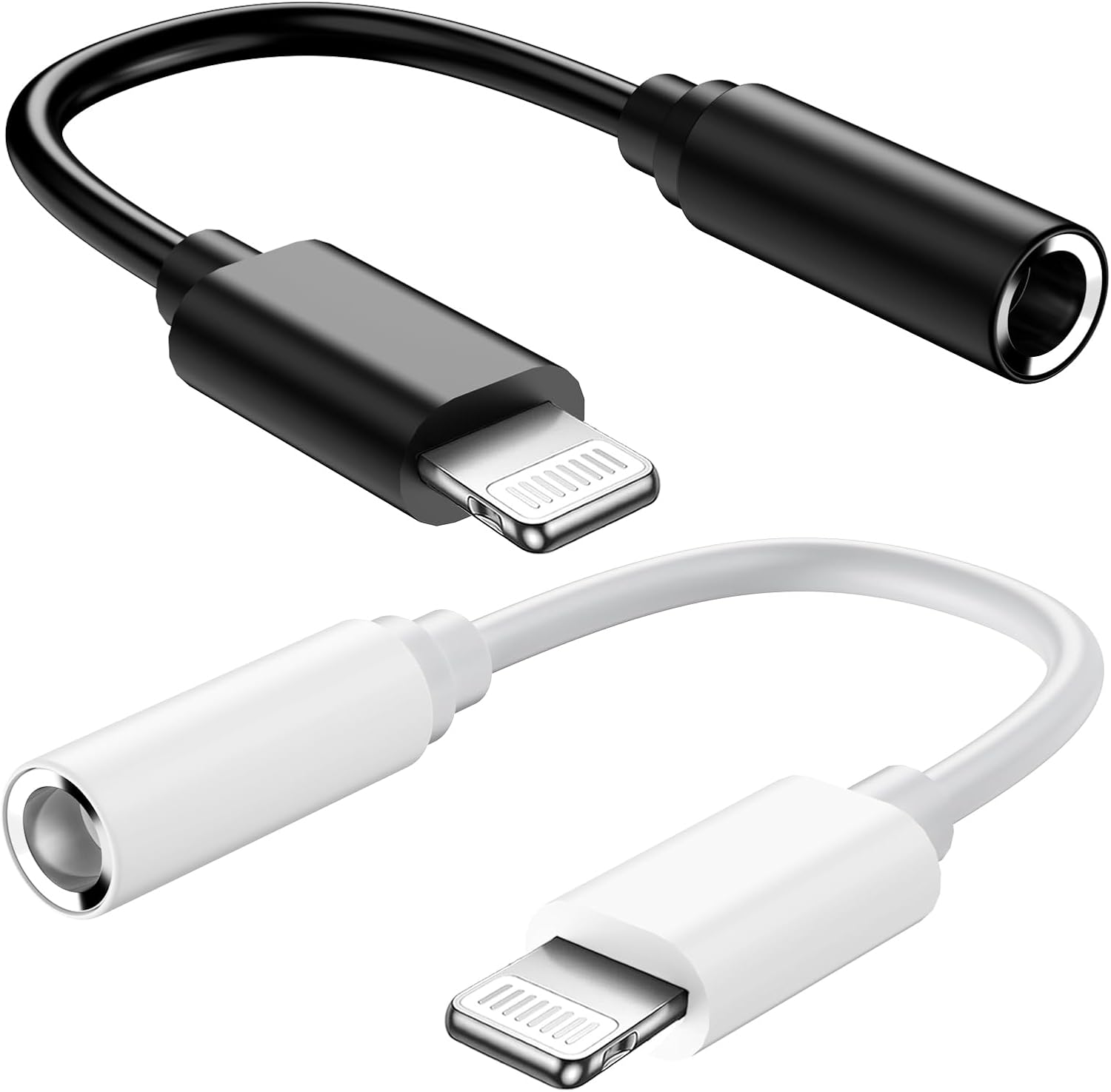 DEXATEK 2 Pack Apple MFi Certified Headphone Jack Adapters - Multi-device Compatibility!