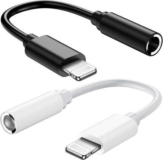 DEXATEK 2 Pack Apple MFi Certified Headphone Jack Adapters - Multi-device Compatibility!