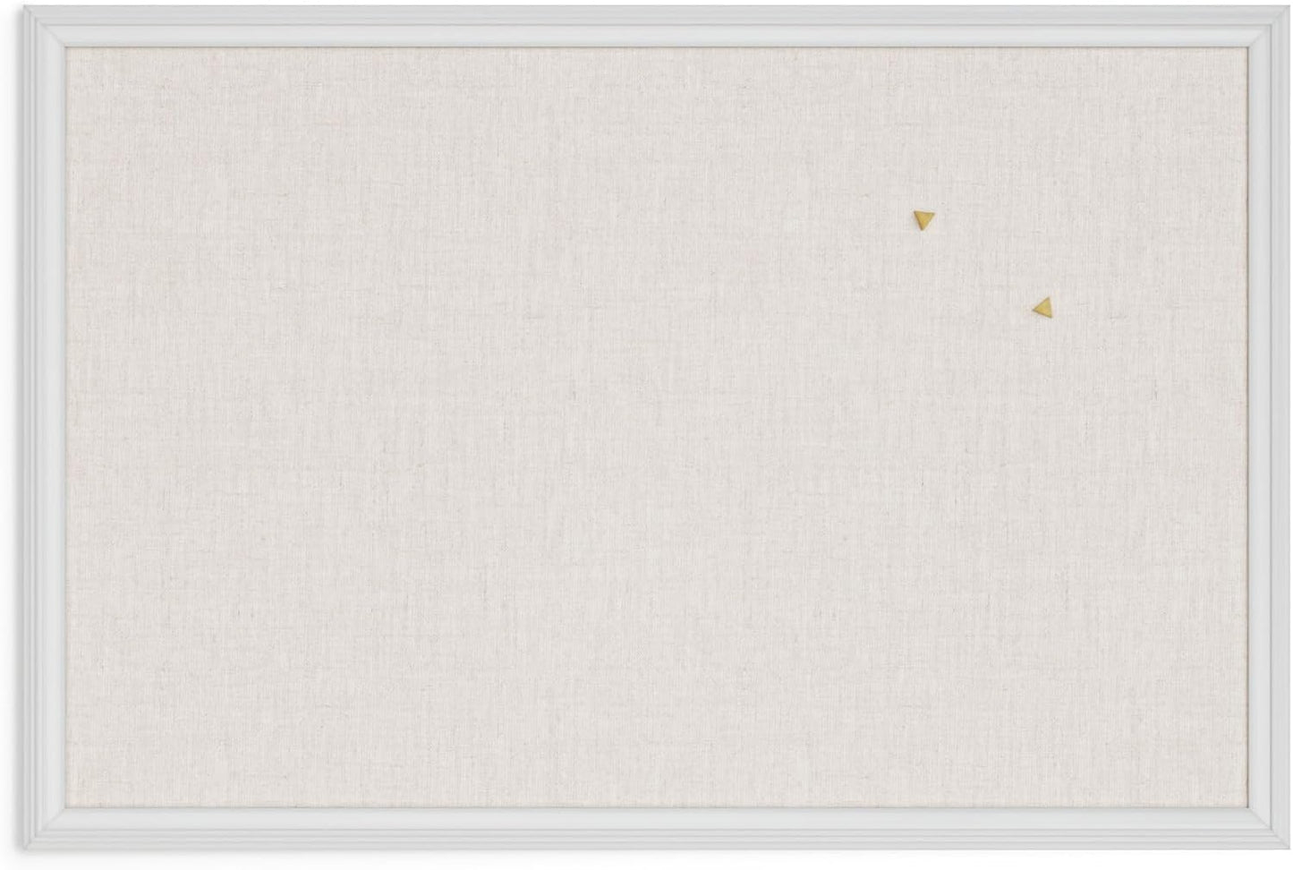 Farmhouse Linen Bulletin Board with White Wood Frame, 30x20