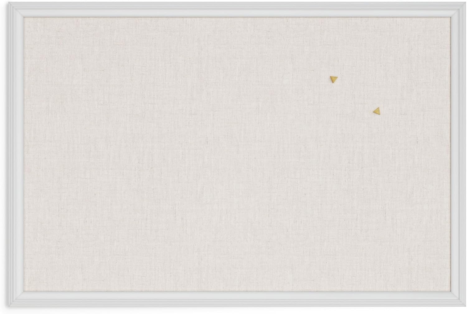 Farmhouse Linen Bulletin Board with White Wood Frame, 30x20