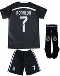 Kids Ronaldo No 7 Madrid Black Dragoon Jersey Kit - Youth Set