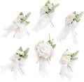 Ling's Moment Boutonniere Set for Men, 6pcs Snow White - Classic