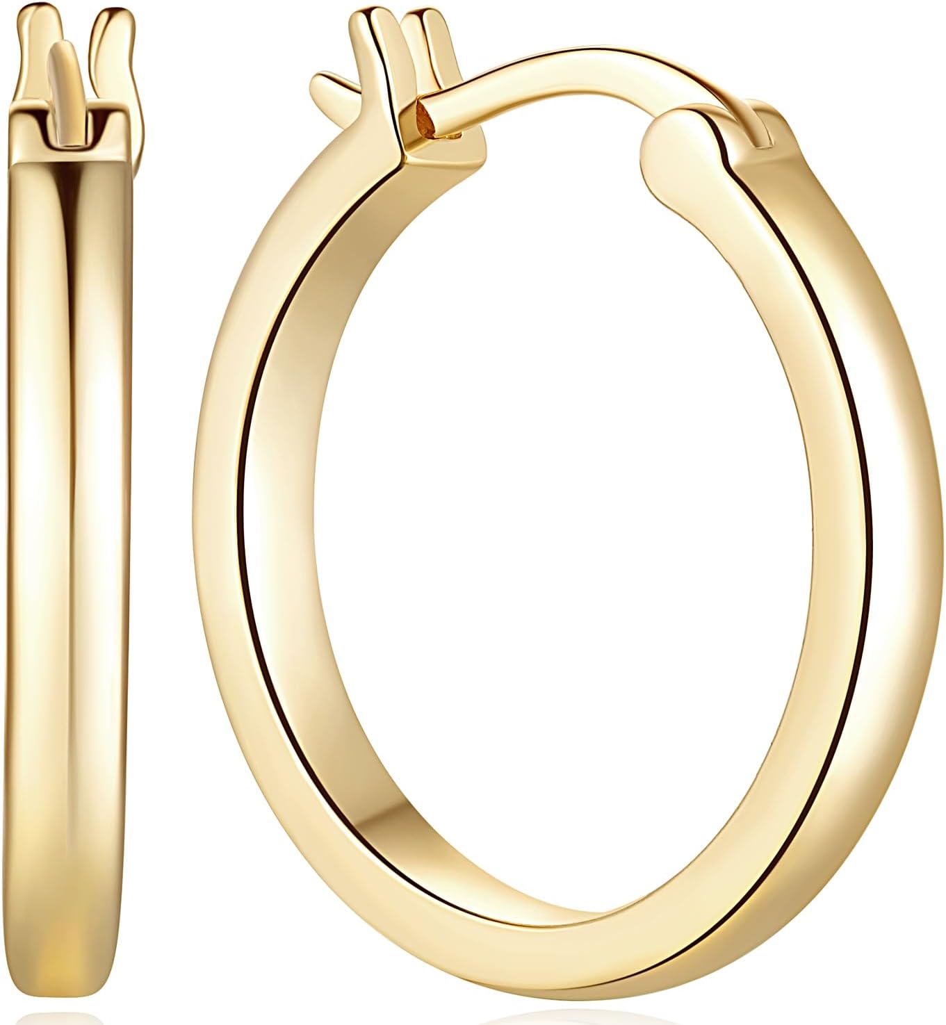 14K Gold Hoop Earrings for Women - Lightweight and Stylish
