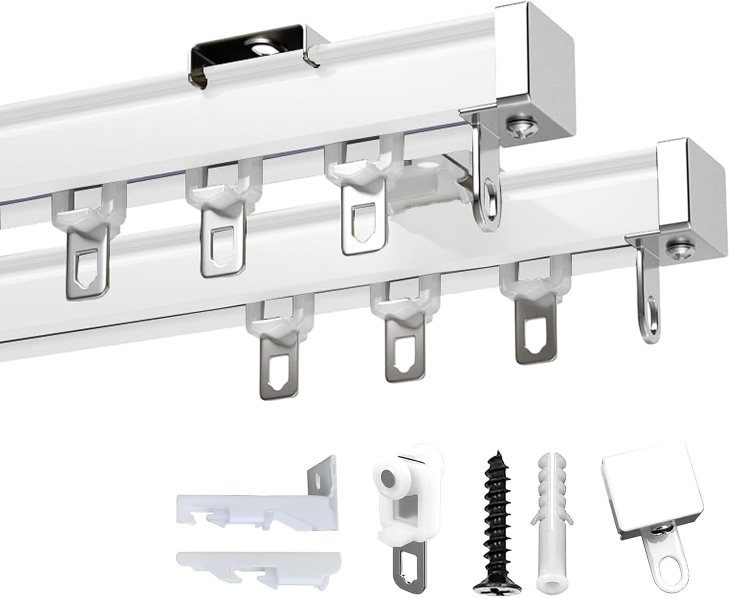 Double Aluminum Ceiling Track for Hospitals & RVs - 6m White