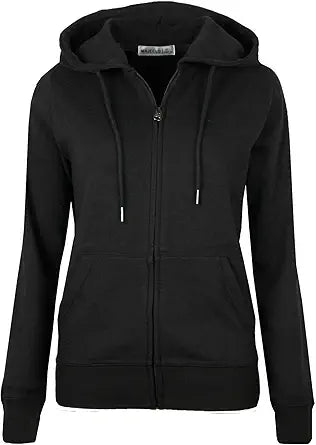 MAJECLO Women's Casual Full-Zip Hooded Lightweight Sweatshirt