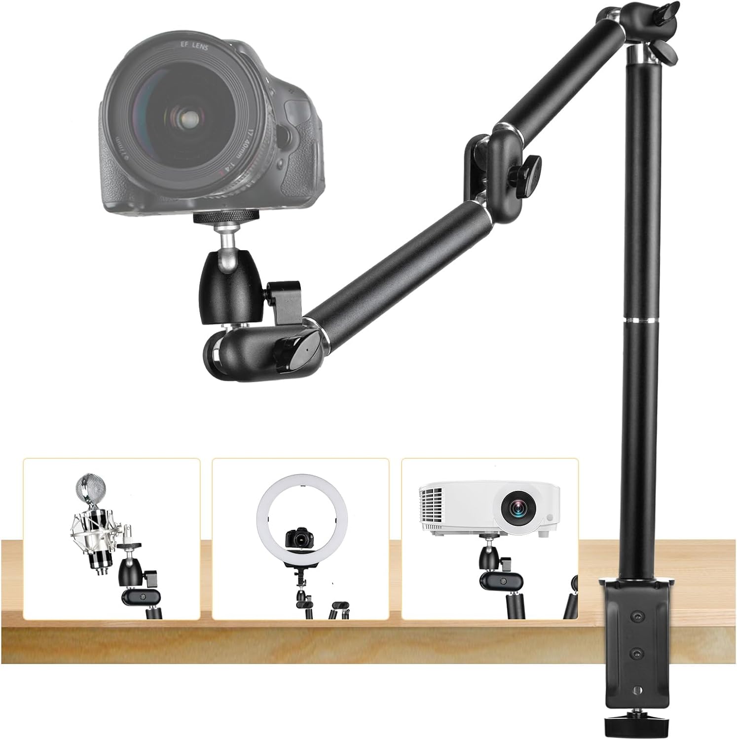 TARION Desk Camera Mount Stand for Heavy Duty Articulated Use