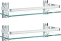 Bathroom Glass Shelf 15.7 in Floating Glass Rack - Sturdy Storage