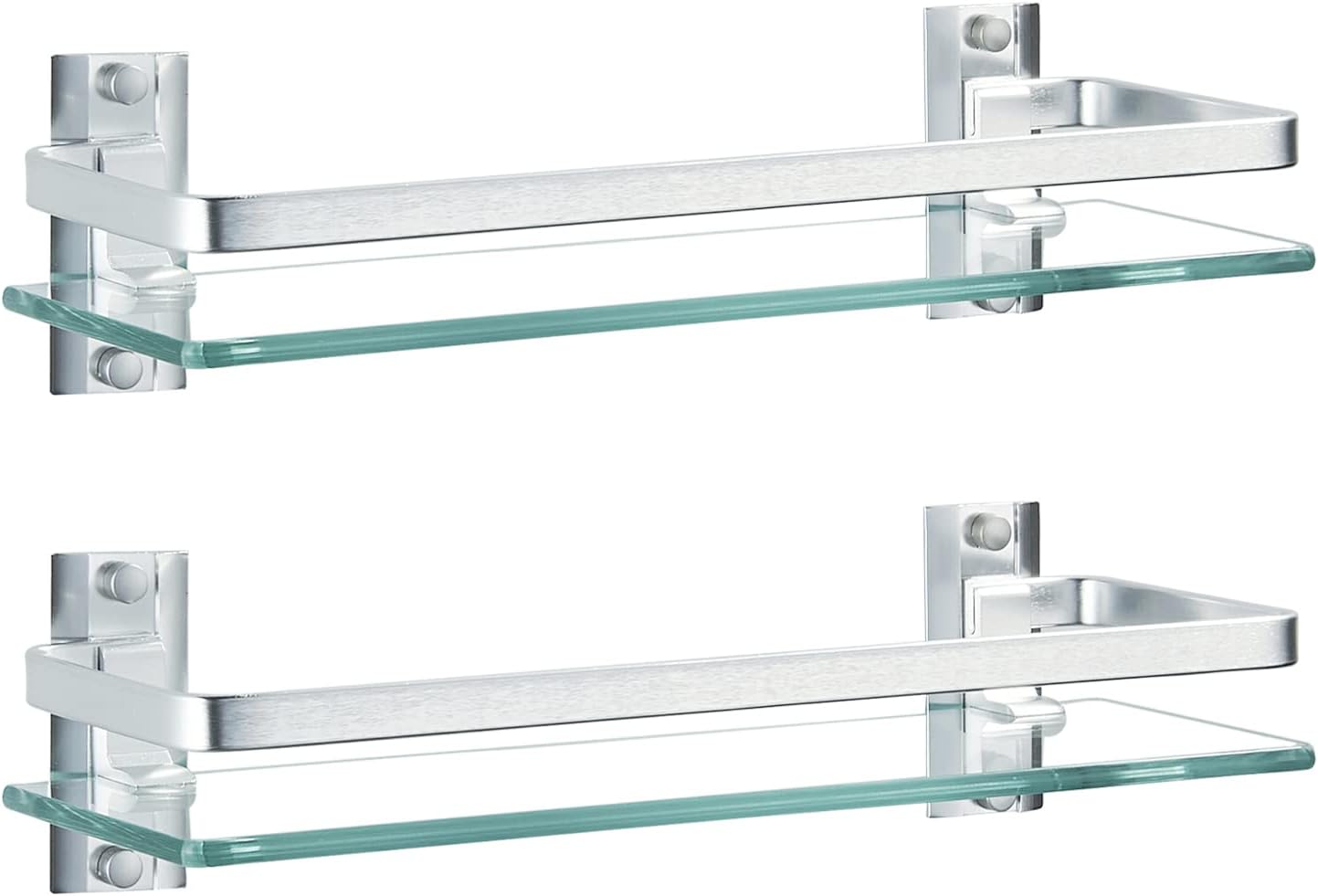 AIJALY 2 Pack Bathroom Glass Shelf for Stylish Storage Solutions