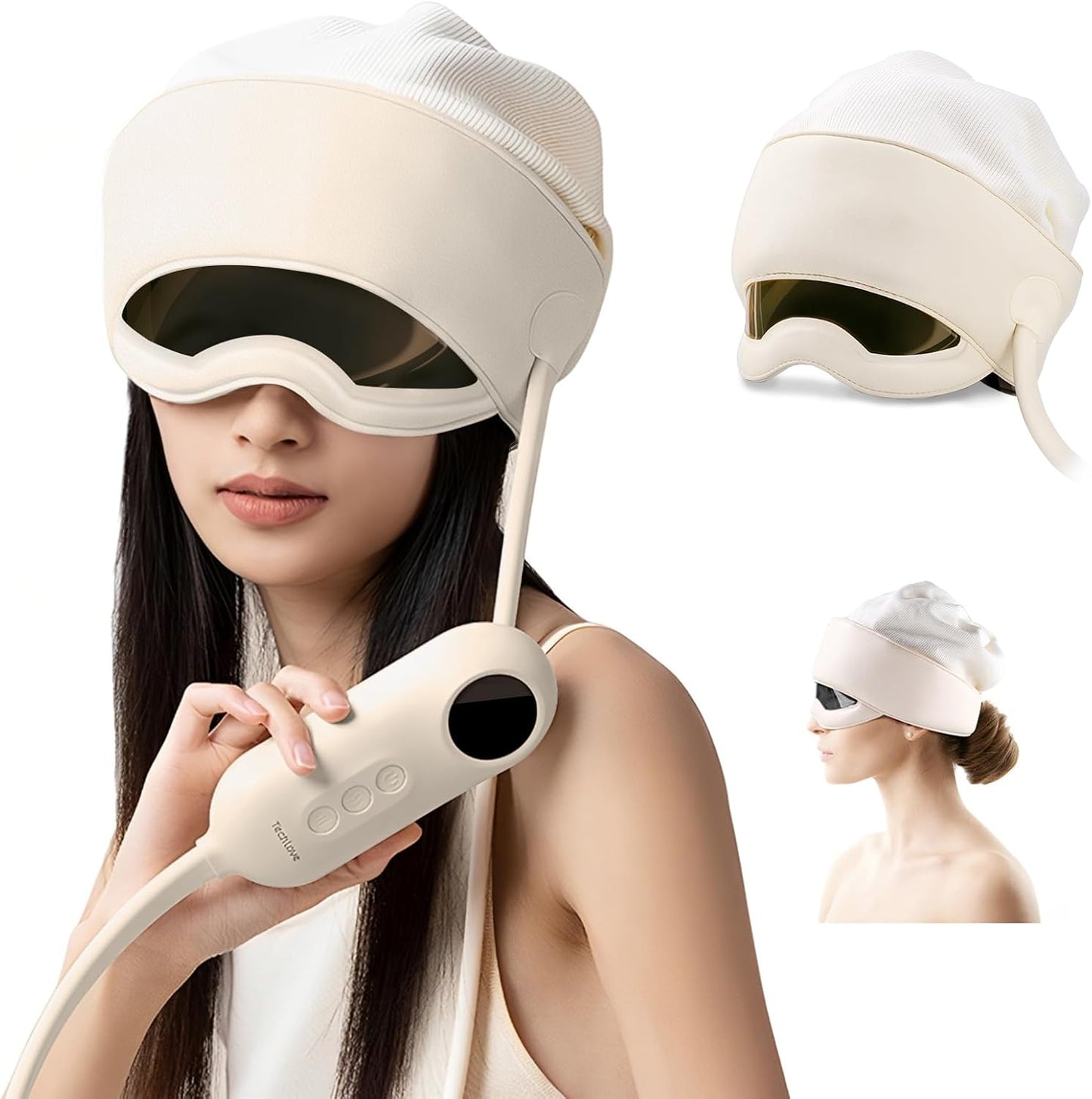 Head Massager for Headaches and Eye Relief with Heat Function
