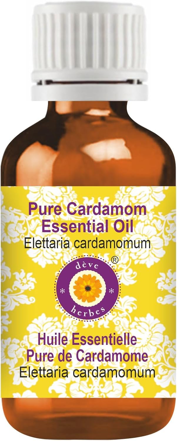 Deve Herbes Pure Cardamom Essential Oil for Skin and Hair Care