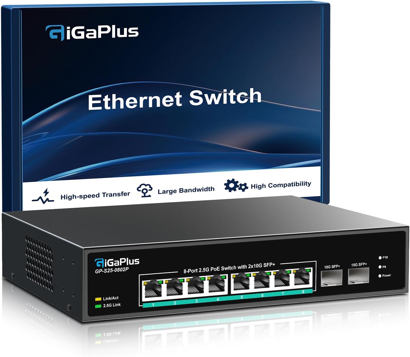 10 Port 2.5Gb Unmanaged PoE Switch for High-Speed Networking