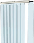 38 in x 84 in Vinyl Strip Climate Control Curtain Kit - Freezer