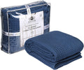 Combed Cotton Queen Blanket 90 x 90 in - Breathable Waffle Weave