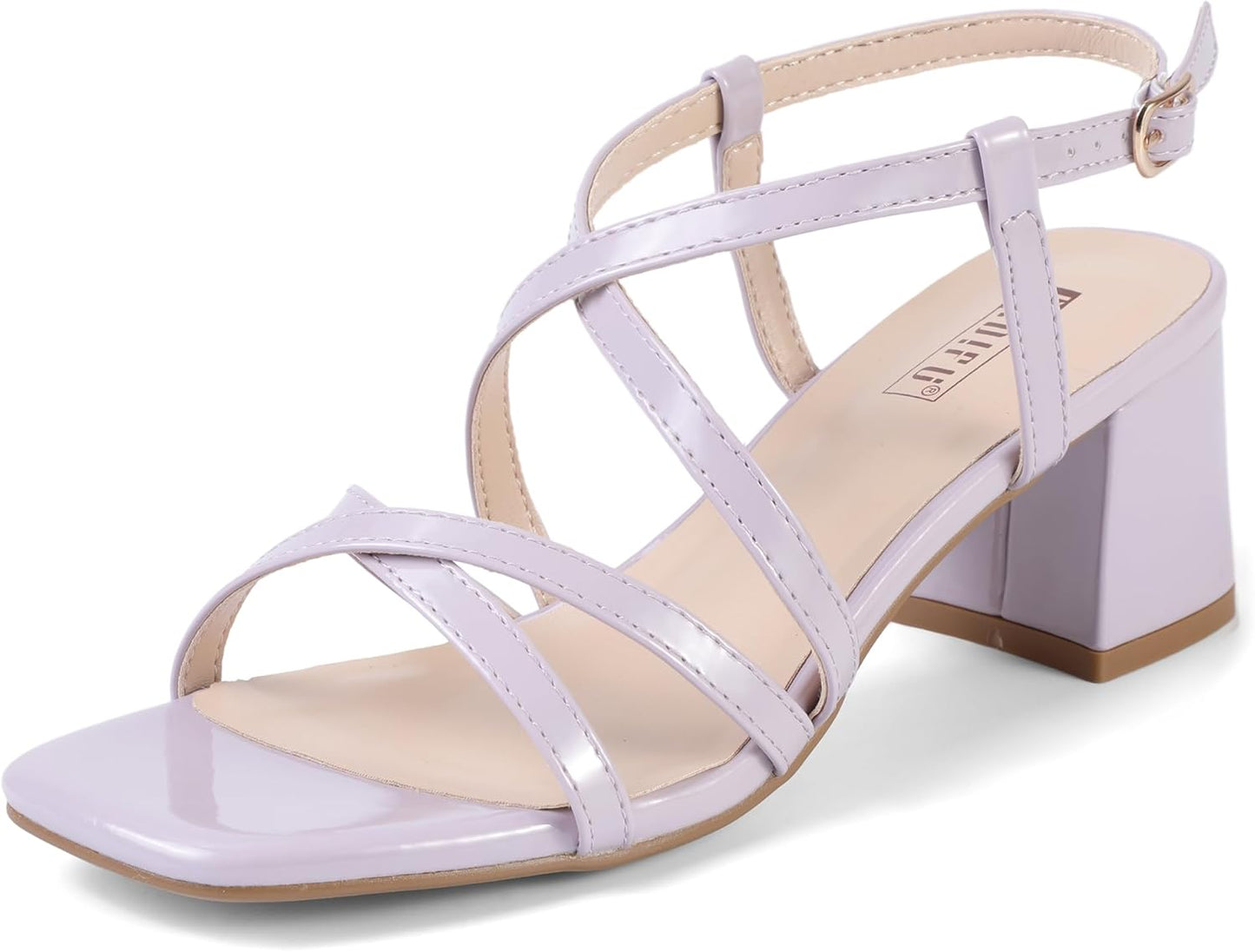 IDIFU IN2 Strapp Chunky Block Square Toe Heels for Women