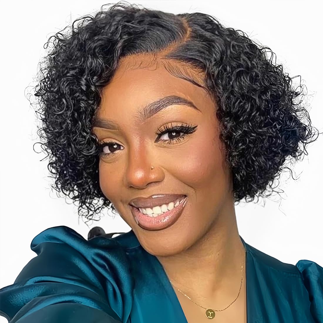Pixie Cut Wig Human Hair Stylish Curly Short Bob for Women