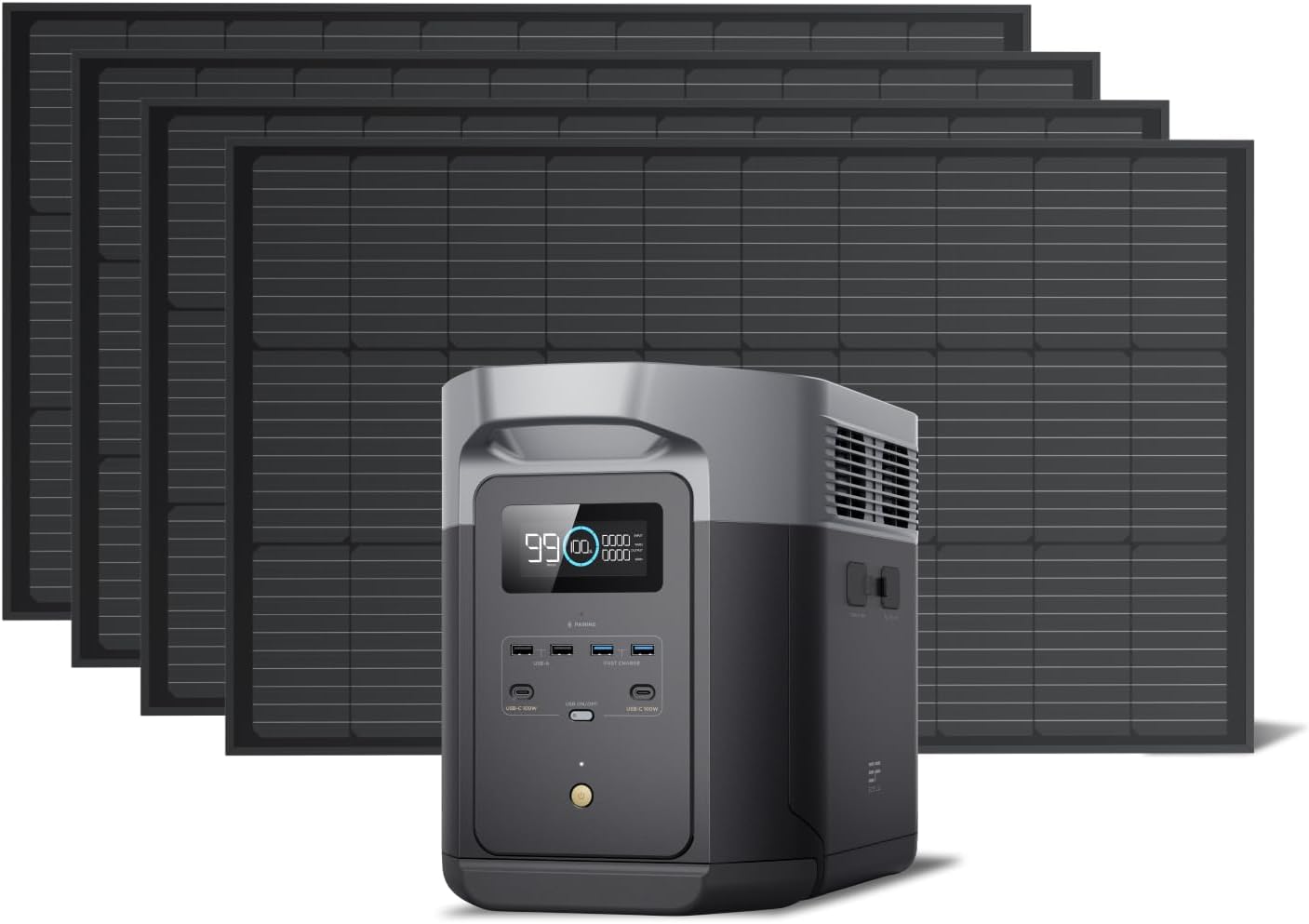 EF ECOFLOW Solar Generator DELTA 2 Max 2048Wh - Portable Power Station + Solar Panels