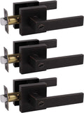 Privacy Door Levers 3-Pack Oil Rubbed Bronze - Keyless Privacy Lockset