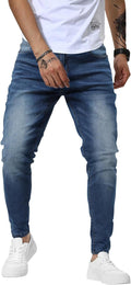 Woenzaia Mens Jeans Slim Fit Skinny Denim Stretch Tapered Jean