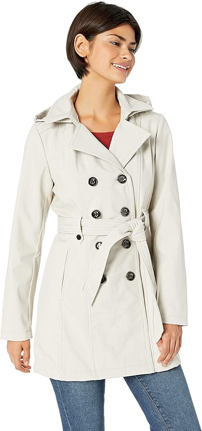 Sebby Collection Women's Soft Shell Trench Coat for All Seasons