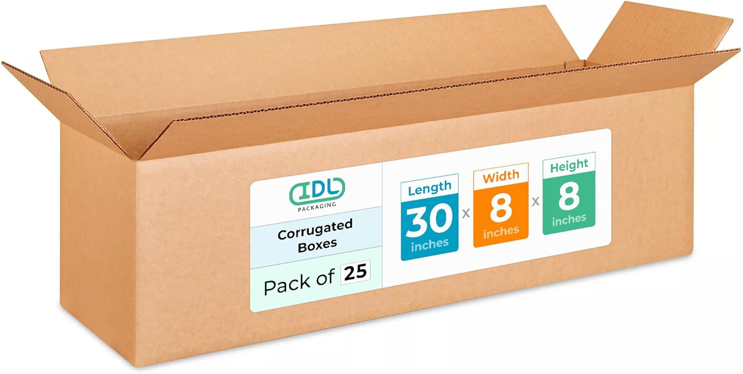Long Shipping & Moving Boxes 30L x 8W x 8H Extra Strength