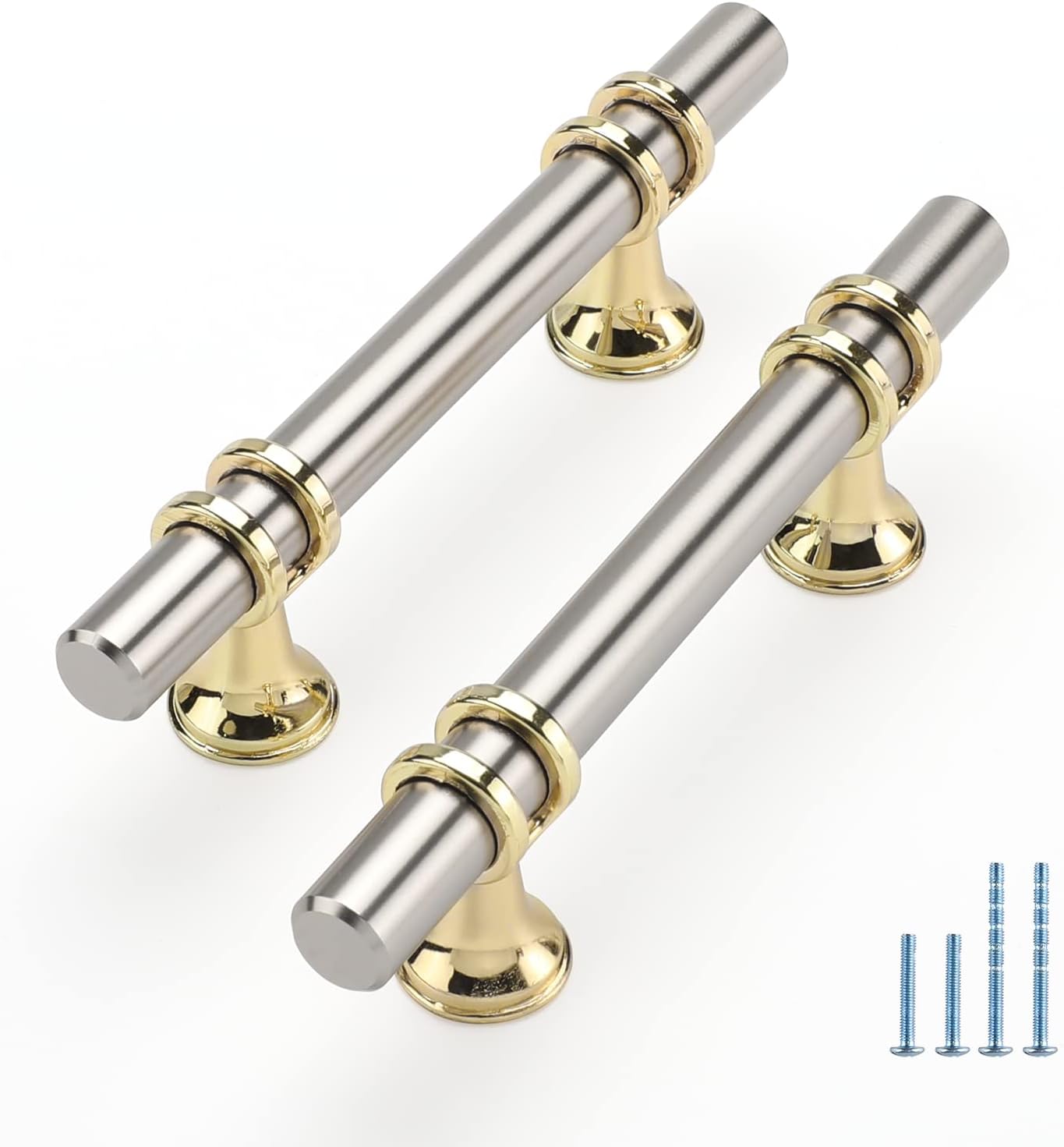Brushed Nickel Cabinet Pulls - 10 Pack Stylish Kitchen Handles