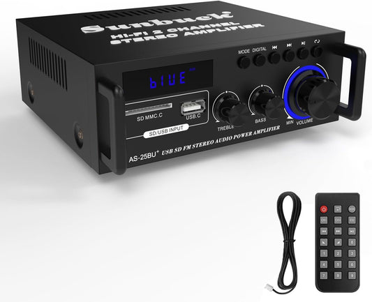 Sunbuck Small Stereo Amplifier with Bluetooth for Home Audio