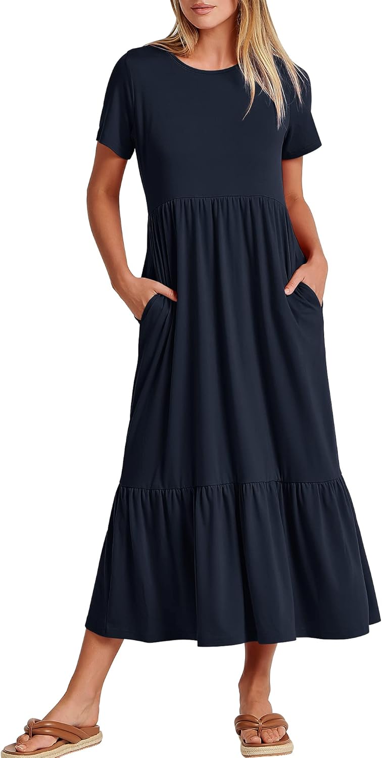 ANRABESS Womens Casual Maxi Dress for Summer Beach Travel