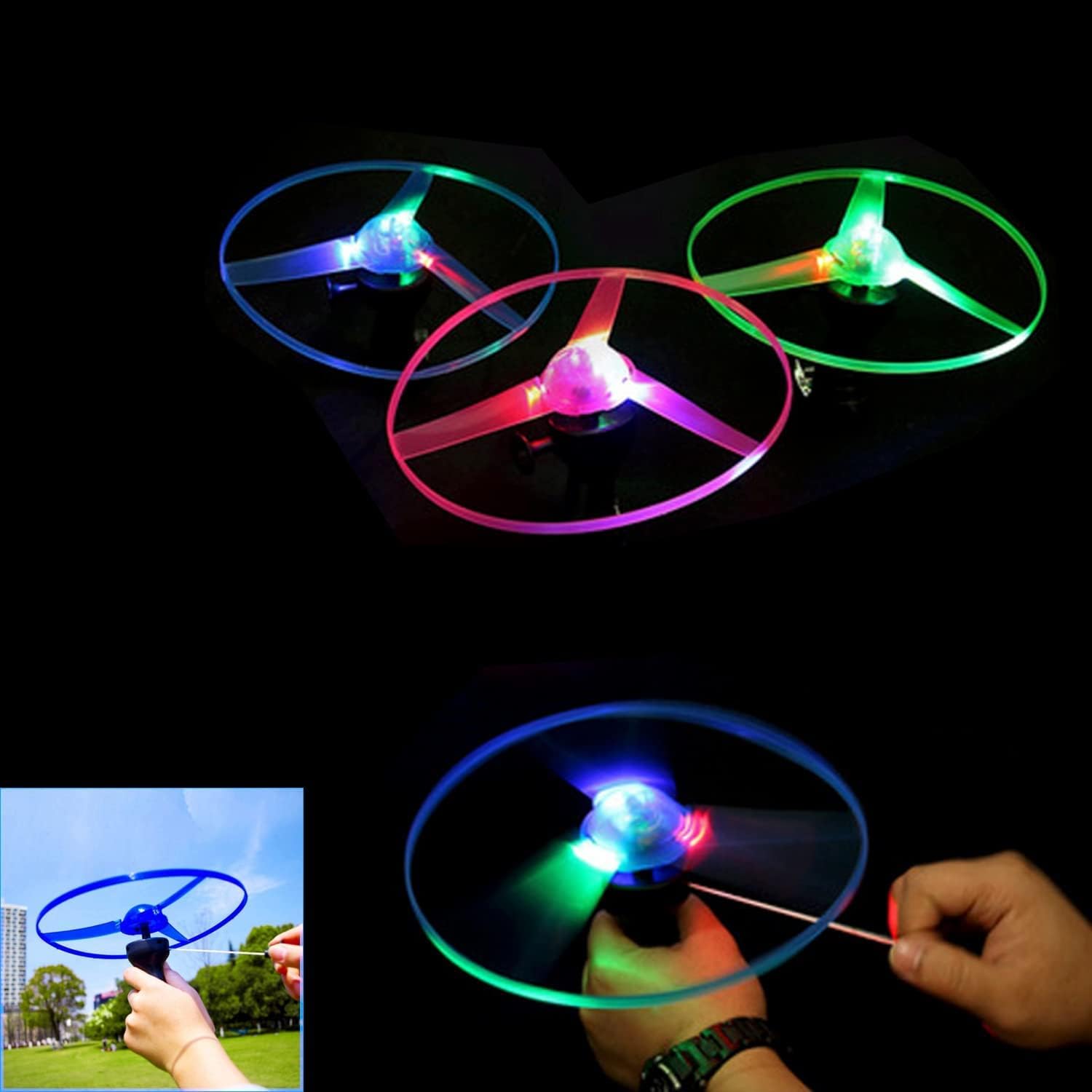 Colorful LED Light-Up Flying Disc Set