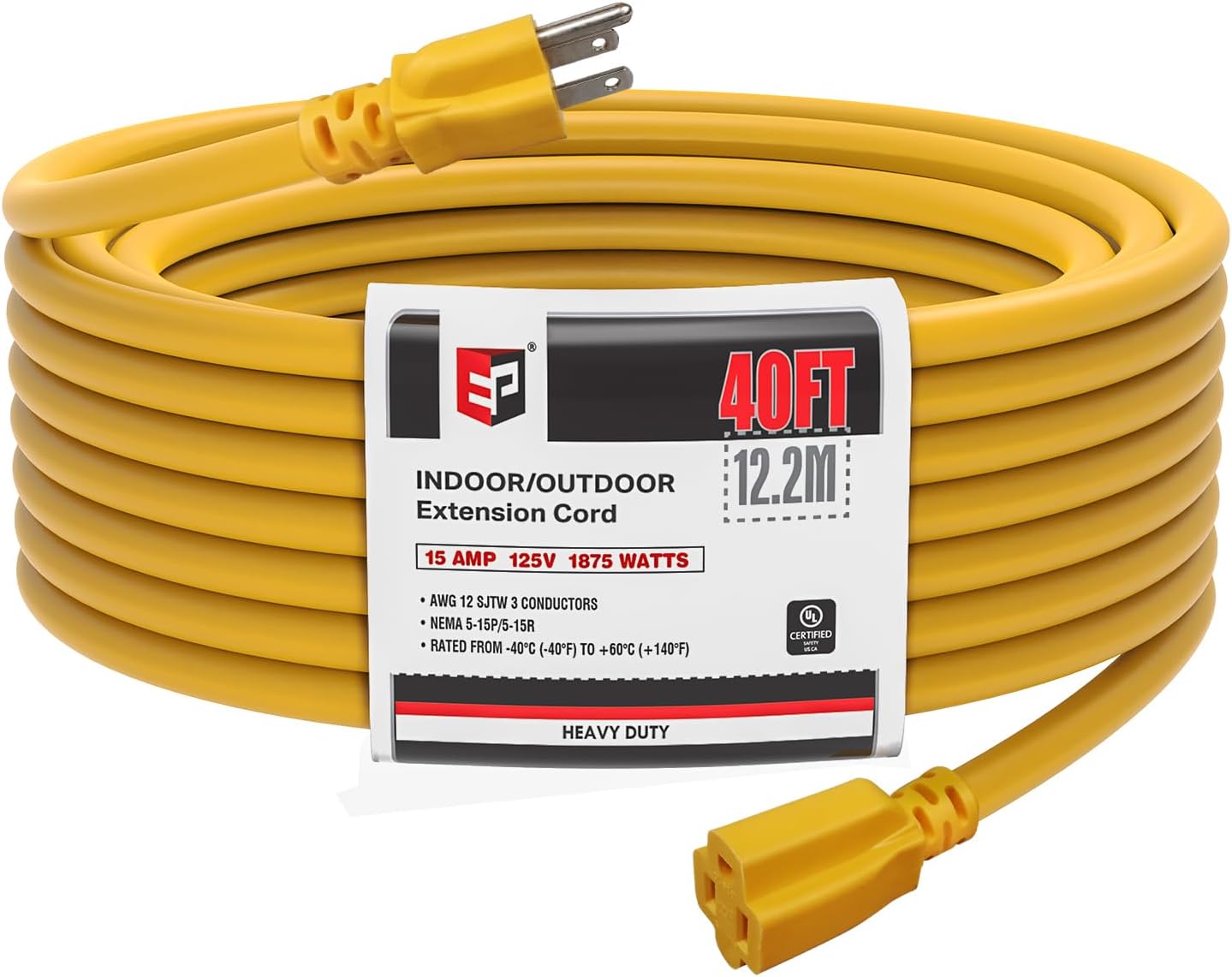 EP 40 Ft Outdoor Extension Cord for Lawn and Garden Use
