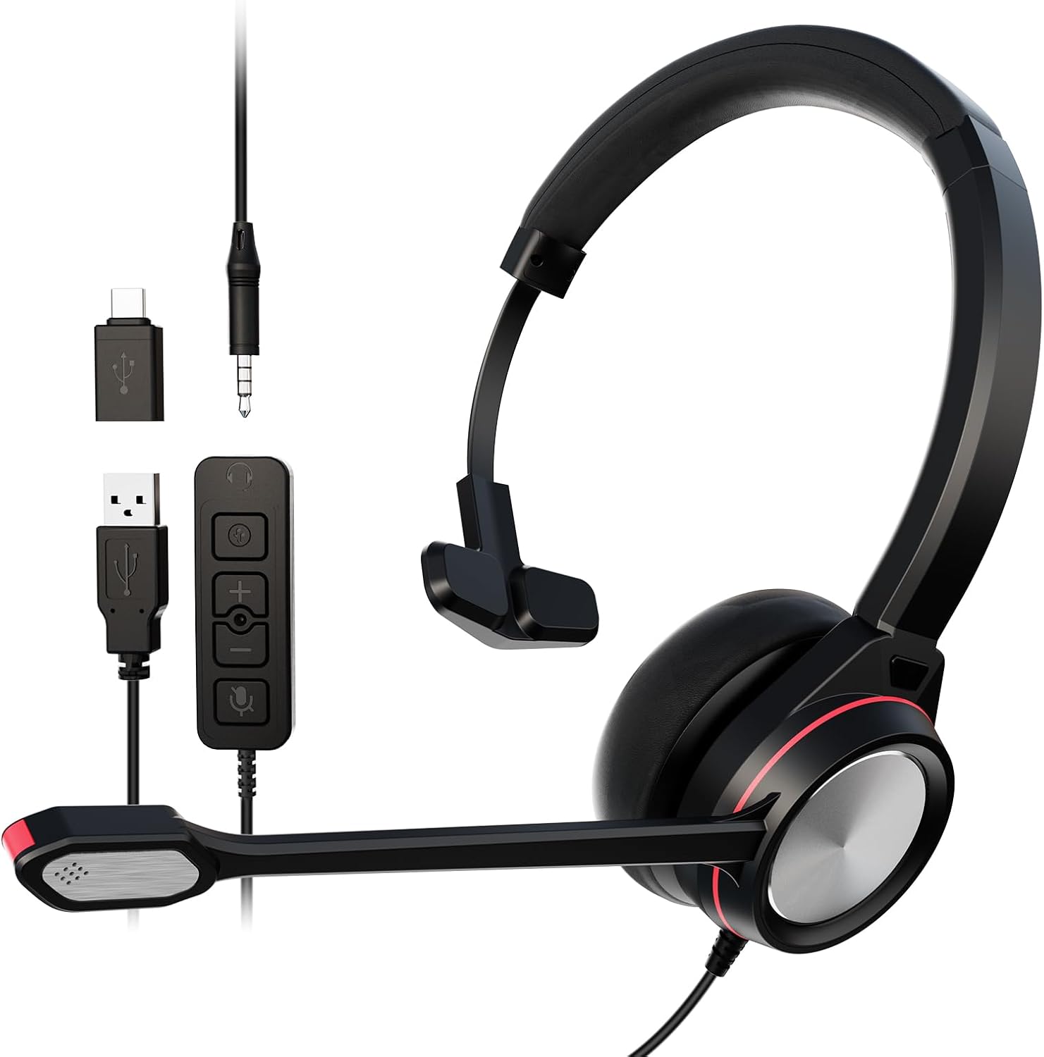 Jiade USB Headset with Microphone for Clear Communication