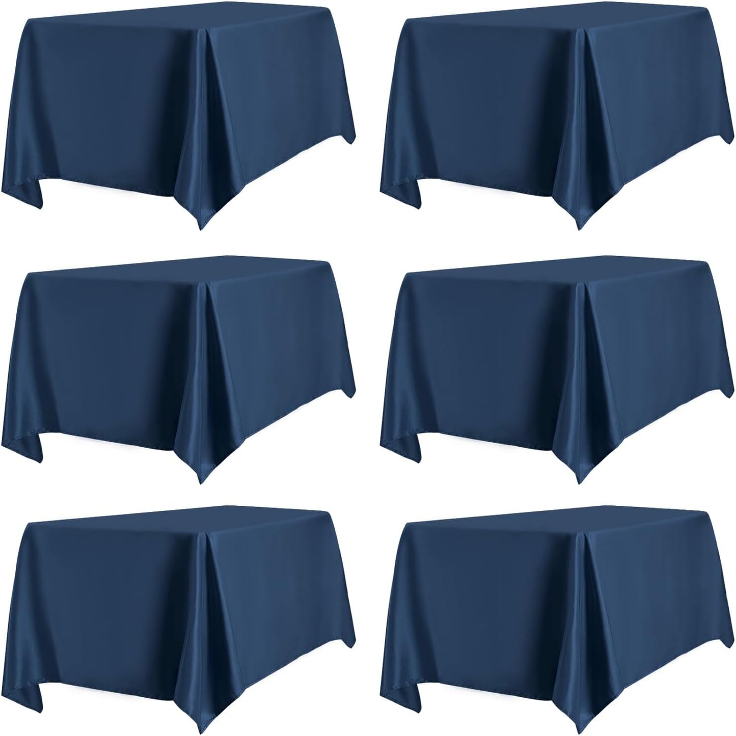 PureFit 6 Pack Rectangle Navy Blue Table Cloths for Events