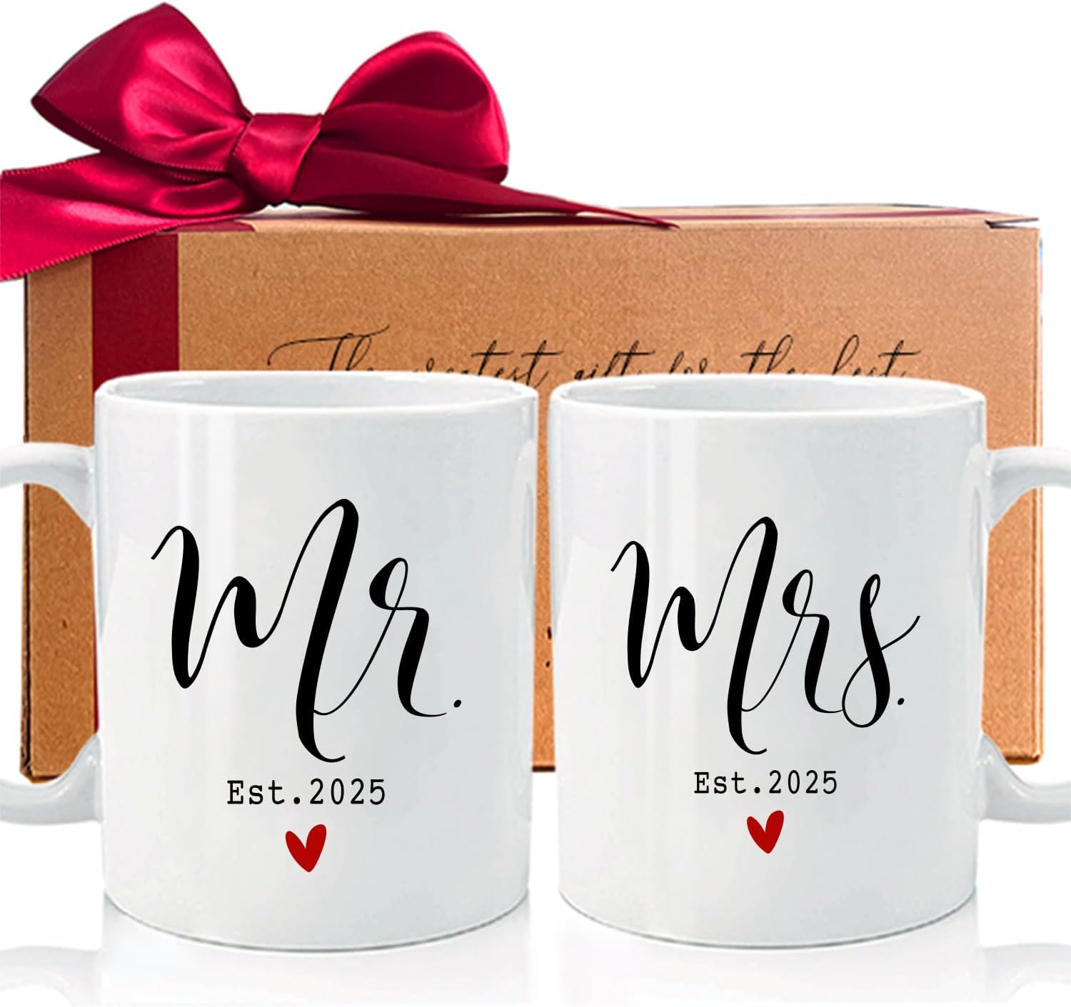 His Hers Couple's Coffee Mugs Set - Perfect Engagement Gift!