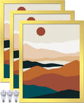 Gold 17x22 Picture Frame Set of 3 - Classic Wall and Tabletop Frames