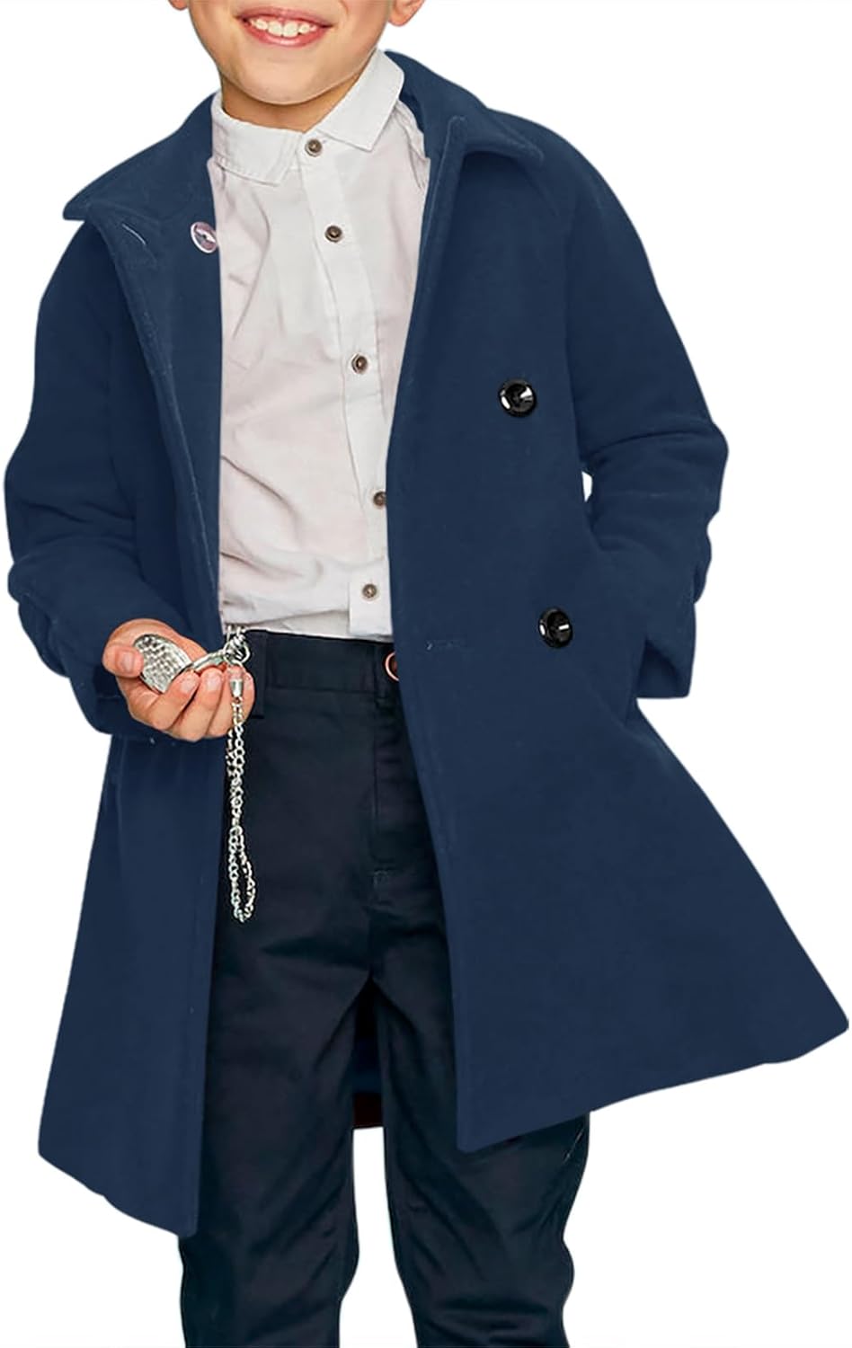 Meikulo Boys Double Breasted Pea Coat for Stylish Winter Wear