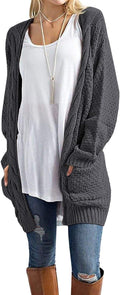 Women's Loose Open Front Cable Knit Cardigan - Cozy & Oversized