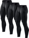 TSLA Compression Pants Men 1, 2 or 3 Pack - Cool Dry Running Tights