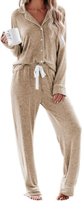 Women's Modal Lounge Pajama Set Long Sleeve Button Down - Soft Fit