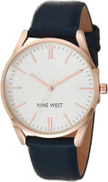 Nine West Women's Strap Watch - Classic Matte Dial and Navy Strap