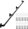 Handrail for Indoor Stairs 14 ft Wall Mount Industrial Iron Pipe