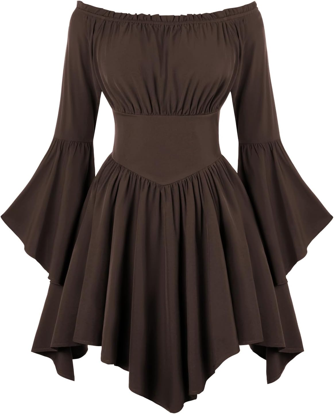 Renaissance Costume Dress for Women with Bell Sleeves and Pockets