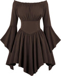 Scarlet Darkness Women Renaissance Dress Off Shoulder Bell Sleeve