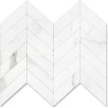 STICKGOO Herringbone Tile Peel and Stick Backsplash - White Marble