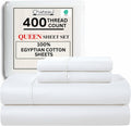 100% Egyptian Cotton Sheets Queen Size Bed Set - Deep Pocket Luxury