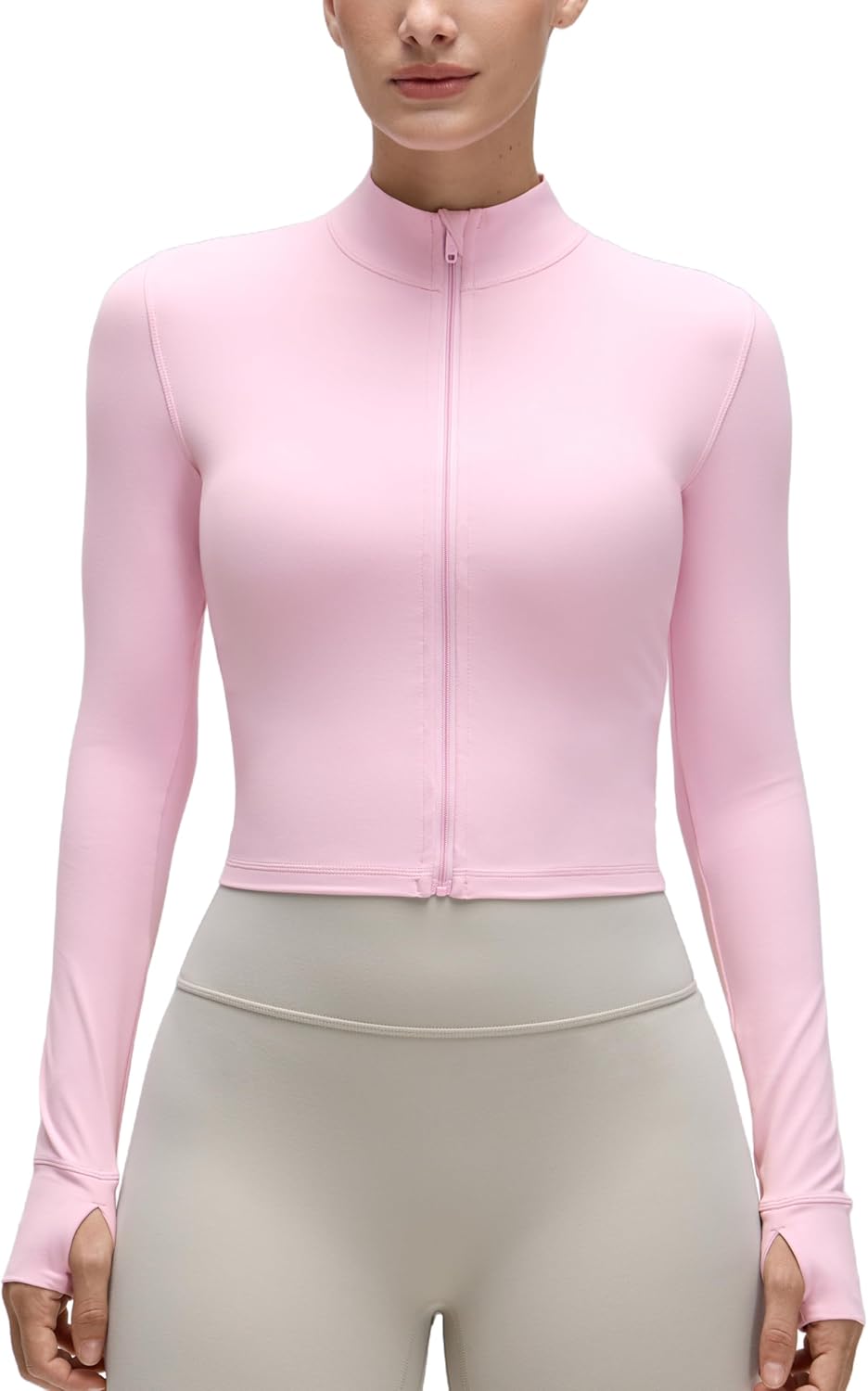 CRZ YOGA Womens Butterluxe Full Zip Cropped Workout Jacket