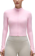 Butterluxe Cropped Athletic Jackets for Women - Slim Crop Zip Up