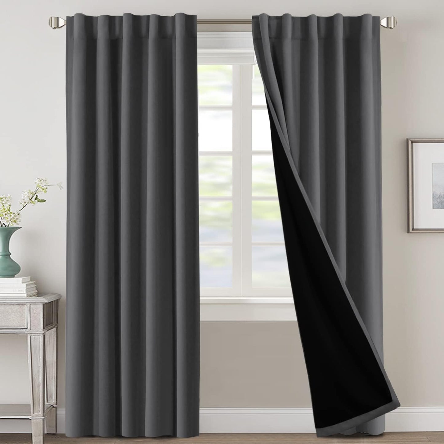H.VERSAILTEX 100% Blackout Curtains for Full Room Darkening