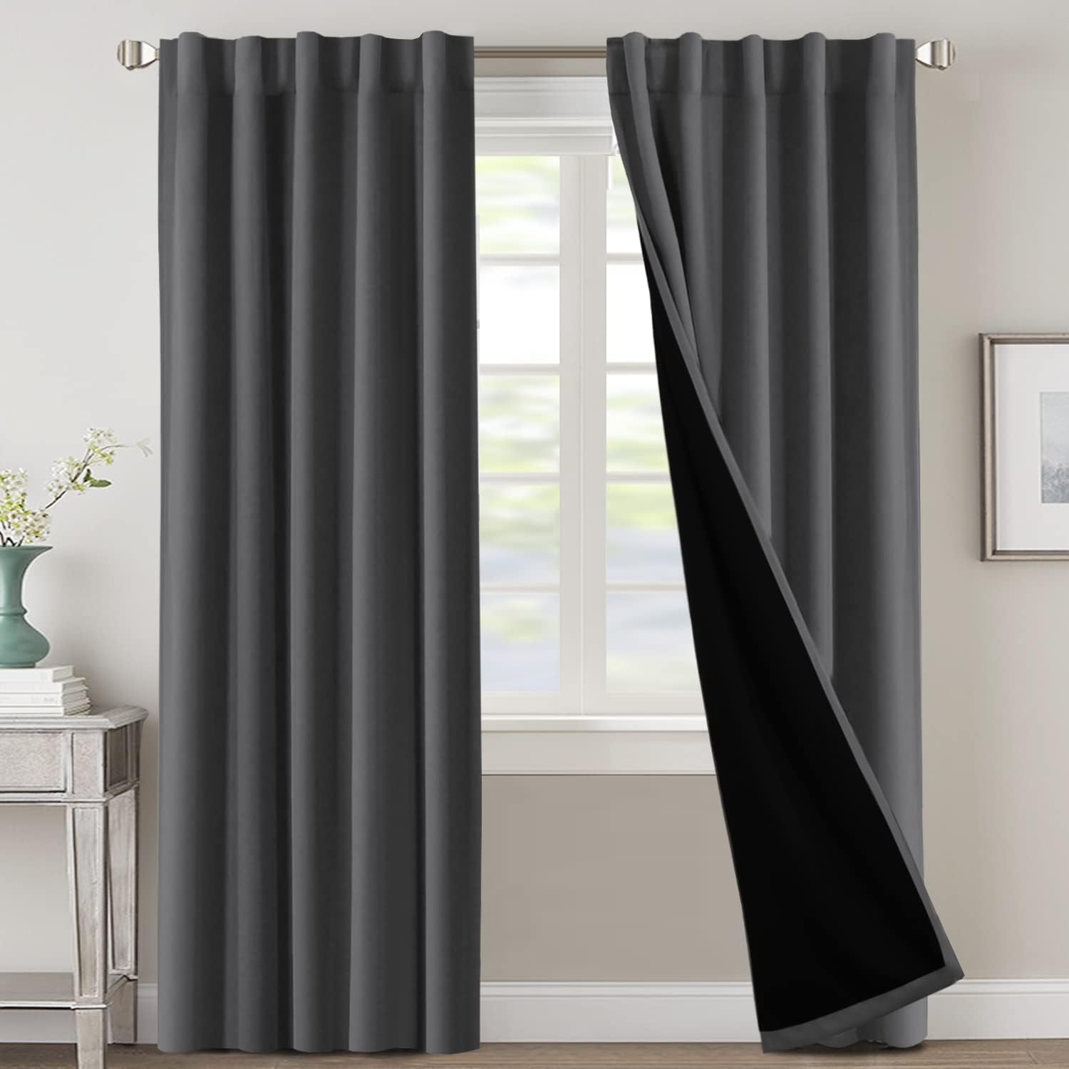 H.VERSAILTEX 100% Blackout Curtains for Full Room Darkening